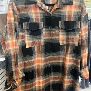 Plaid Flannel Shirt Jacket